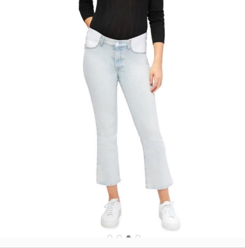 7 FOR ALL MANKIND Maternity Light Wash Slim Kick Ankle Jeans Size 32